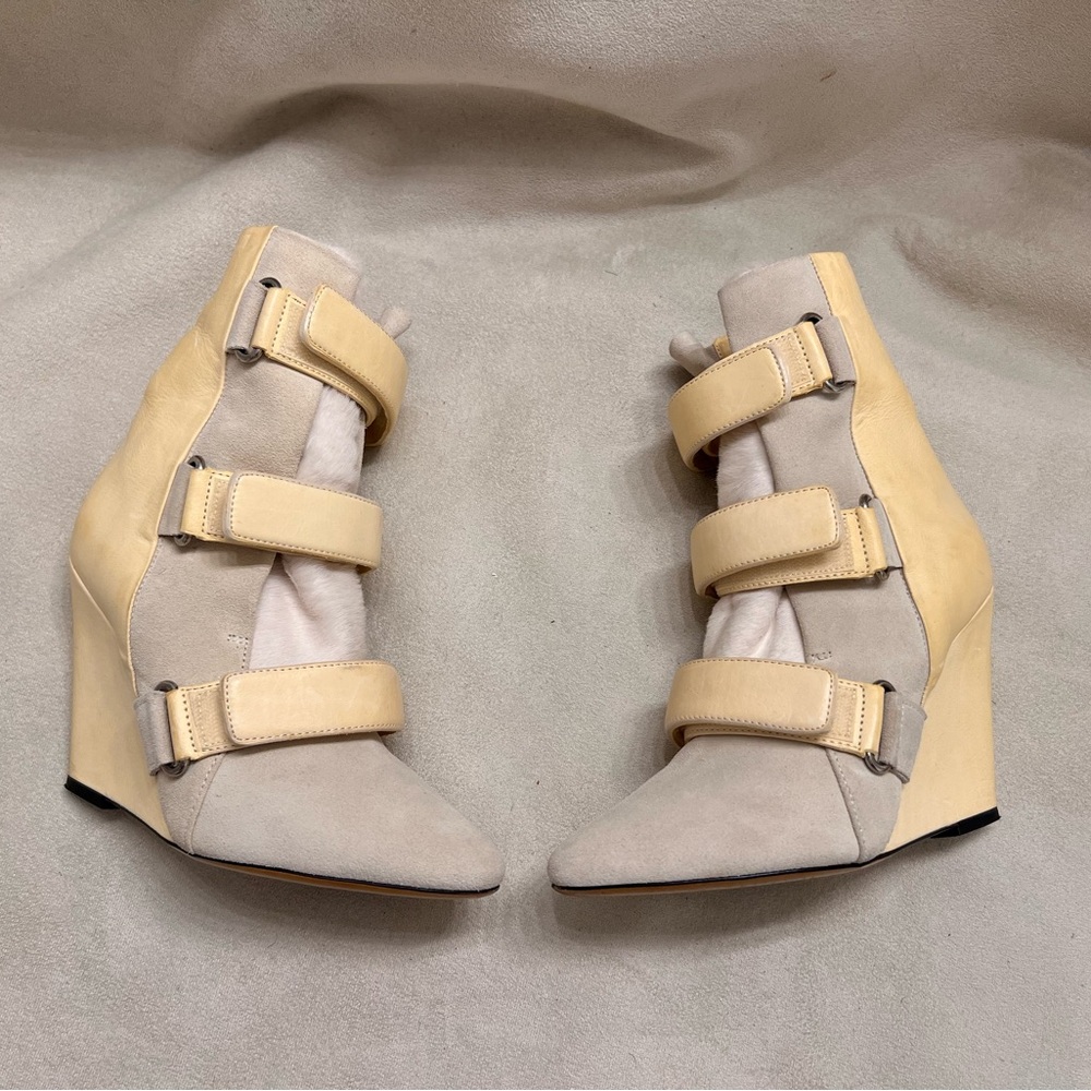 Isabel Marant Ivory Wedge Ankle Boots